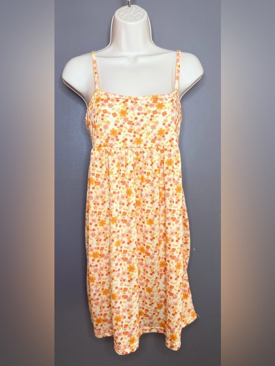 Others Follow Dresses & Skirts - Floral Babydoll Orange Yellow Ditsy Print Cottagecore Y2K Summer Flowy Sundress